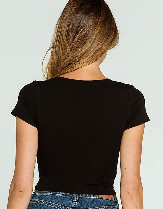 Bozzolo Women's Plain Basic V Neck Short Sleeve T-Shirts
