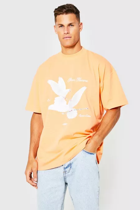 Tall Oversized Dove Graphic T-Shirt