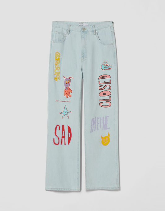 Baggy Jeans with Patches