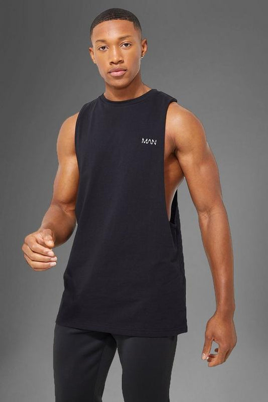 Active Gym Tank with Woven Tab