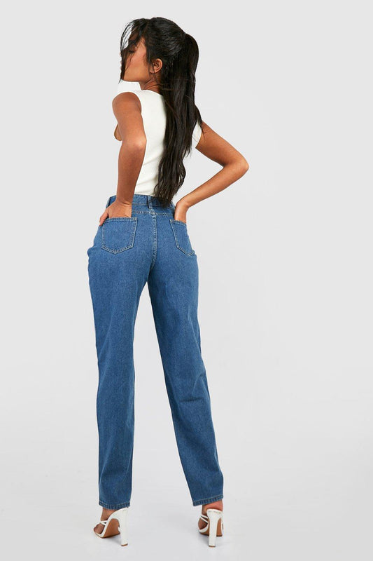 Tall Mid Waist relaxed Baggy Fit Jeans Leg Mom Jeans
