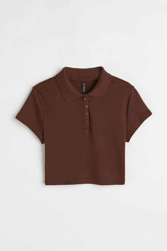 Brown Collared Top