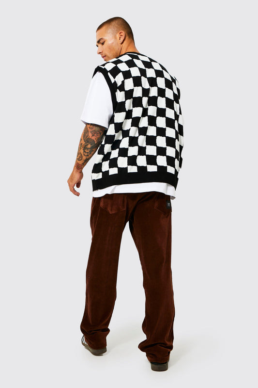 Skate Checkerboard Knitted Vest