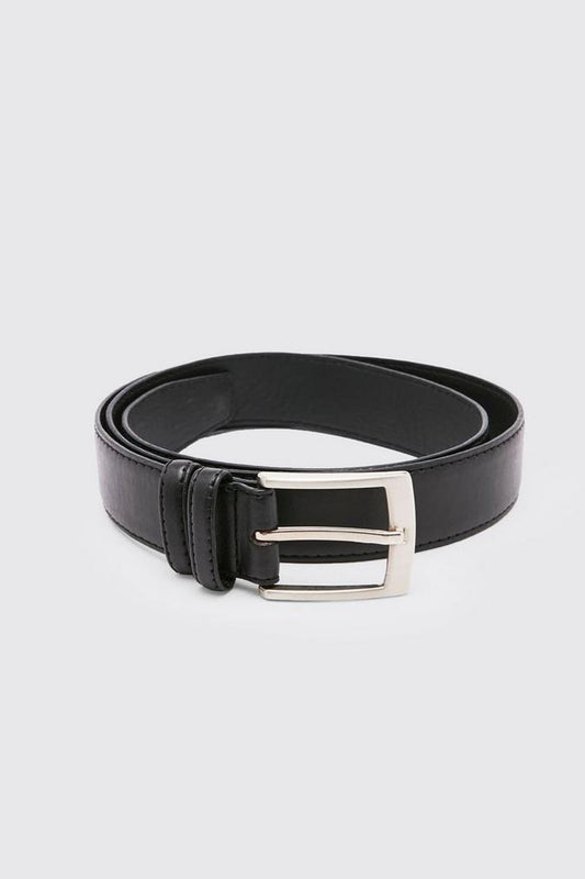 Slim Double Keeper Leather Look Belt
