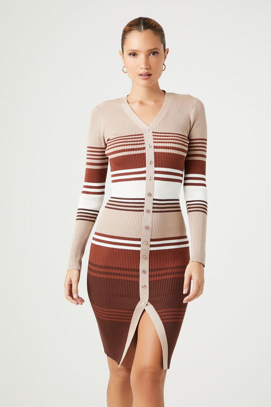 Striped Midi Sweater Dress