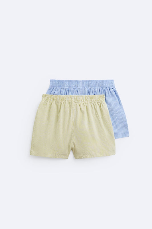 Pack of 2 striped Poplin Boxers