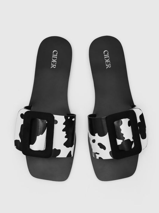 Cow Print Single Band Slippers