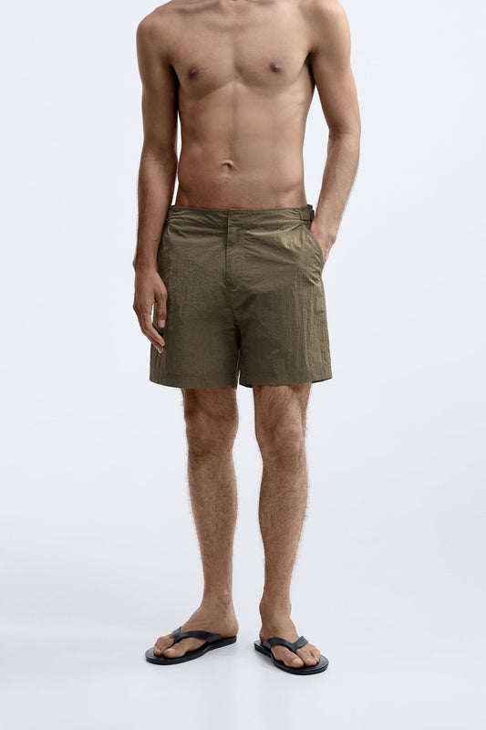 Stripped Technical Swimming Trunks