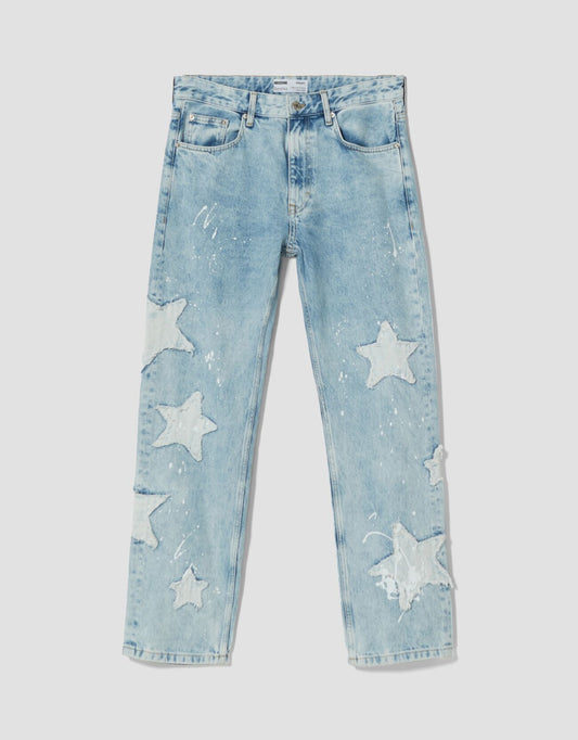 Straight-fit Star Print Jeans