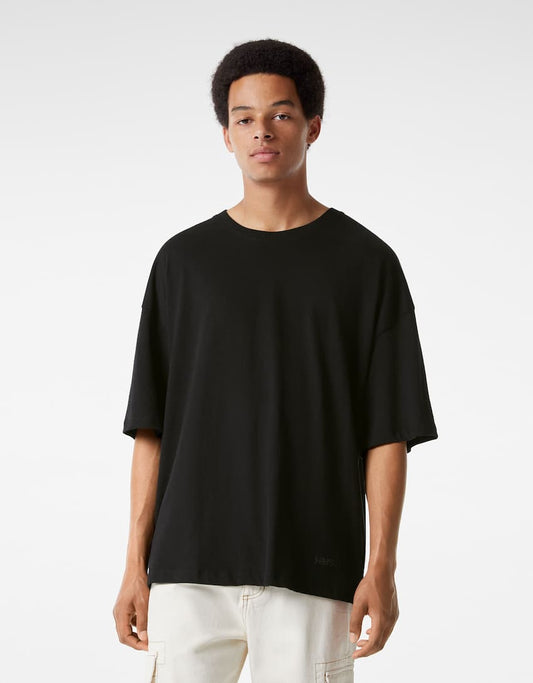 Black Extra Loose Fit Short Sleeve T-Shirt