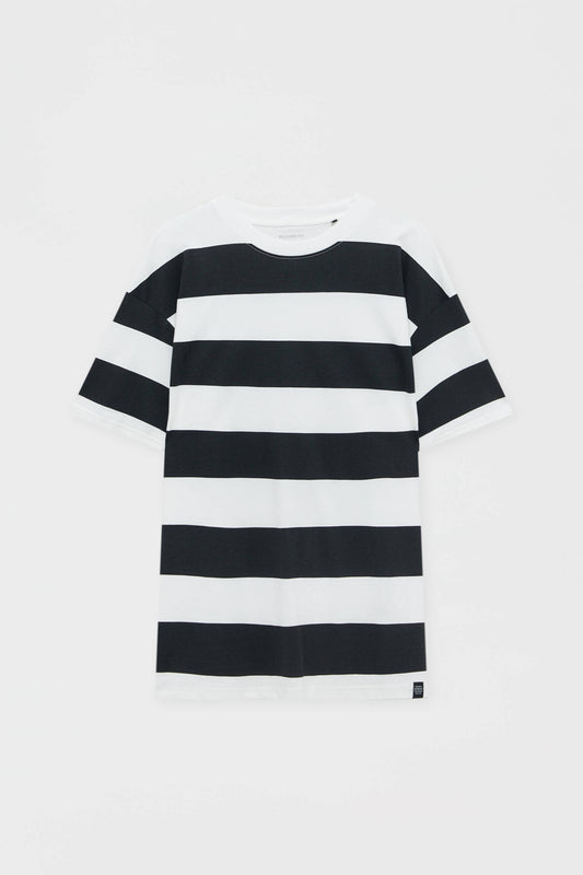 Wide Stripe Print T-Shirt
