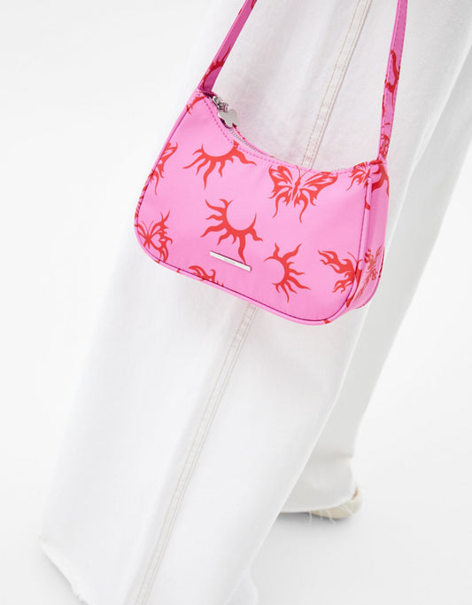Coloured Bag with Butterfly Print