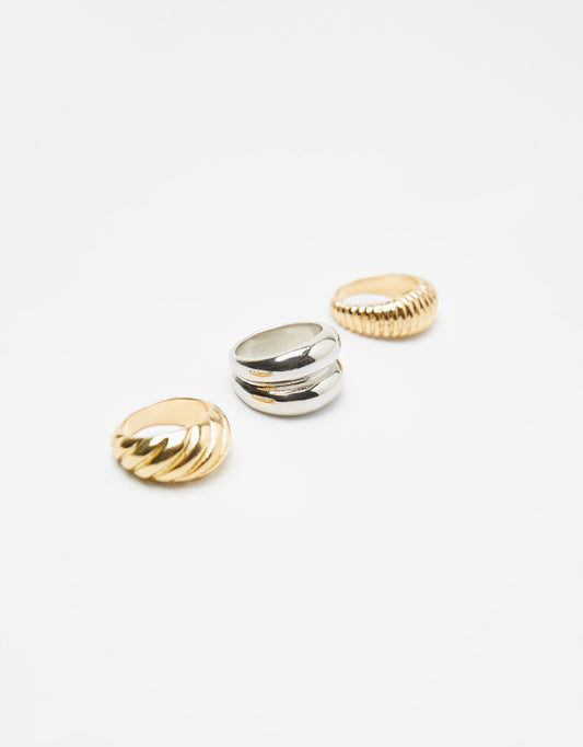 Set of 3 chunky rings
