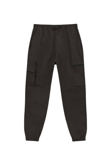 Ridded waistband jogger trousers