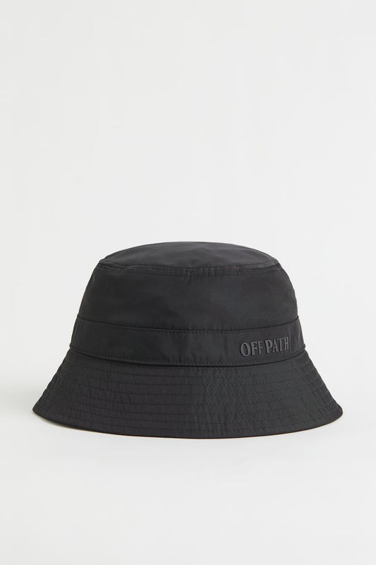Black Drawstring Bucket Hat