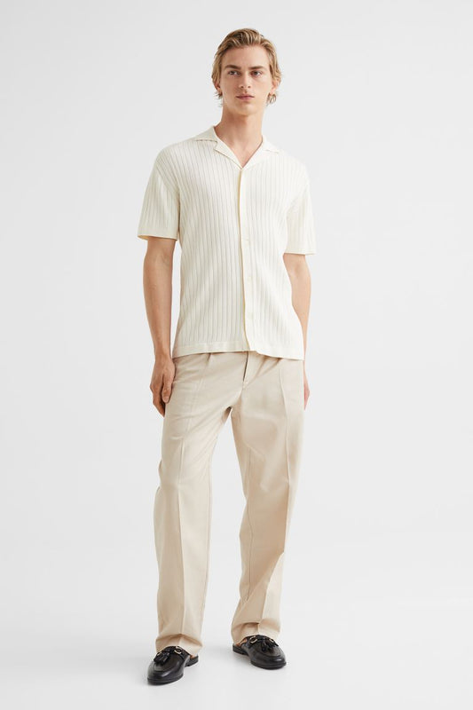 Relaxed Fit Linen-Blend Trousers