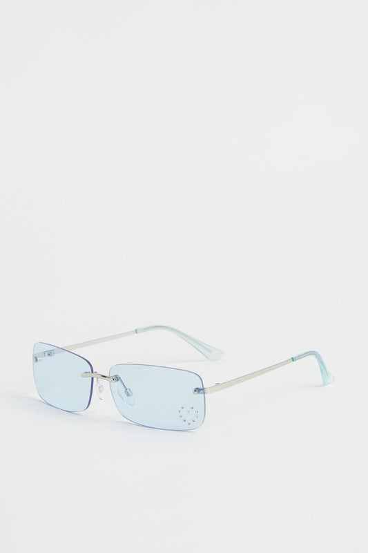 Silver-Coloured /Light Blue Sunglasses