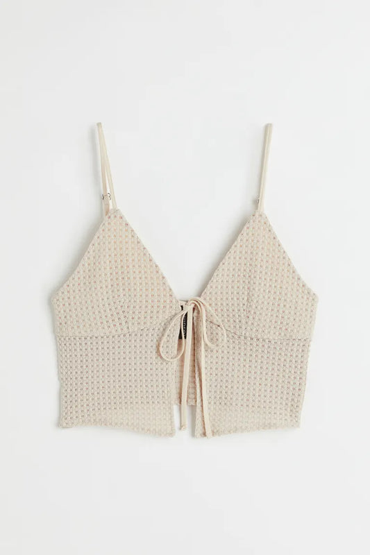 Tie-Front Knitted Vest
