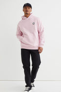 Relaxed Fit Pink Motif Hoodie