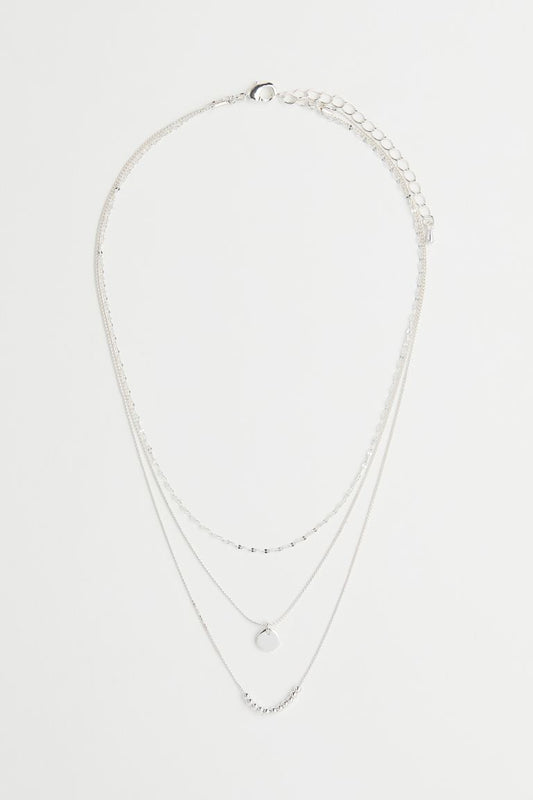Silver-Couloured Three-Strand Necklace