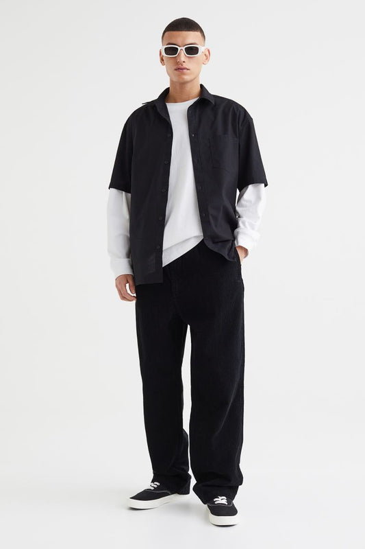 Relaxed Belted Corduroy Trousers