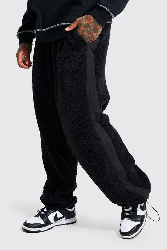 Loose Borg With Nylon Side Panel Jogger
