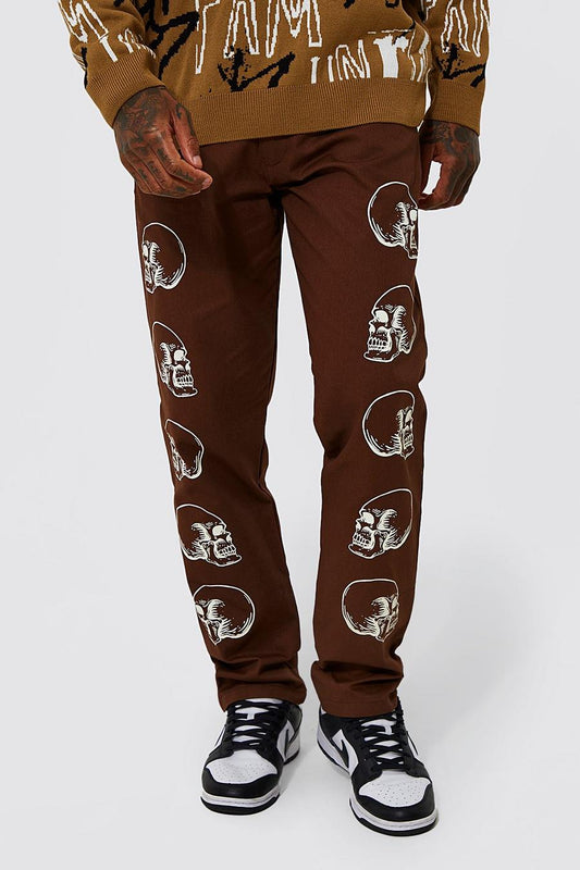 Relaxed Fit Printed Chino Trouser