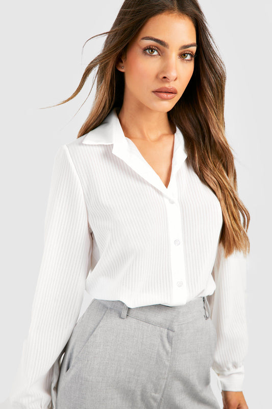 Sheer Stripe Relaxed Fit Shirt